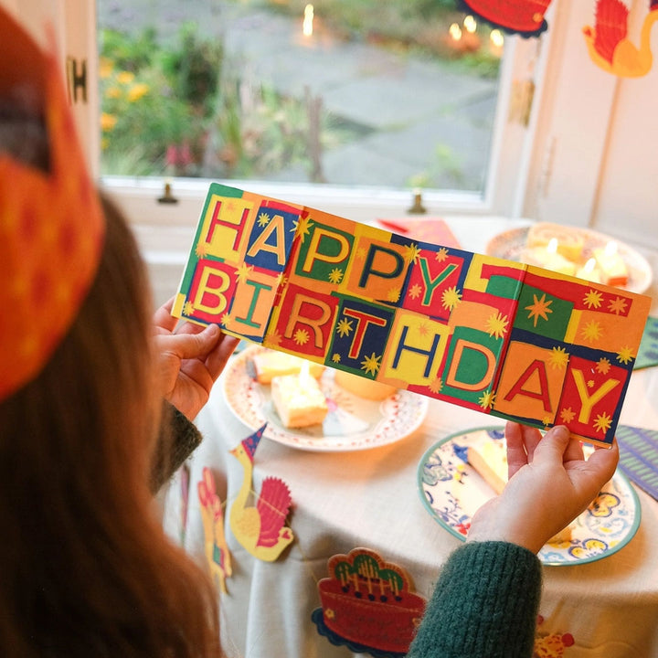 NEW Happy Birthday Concertina Greeting Card