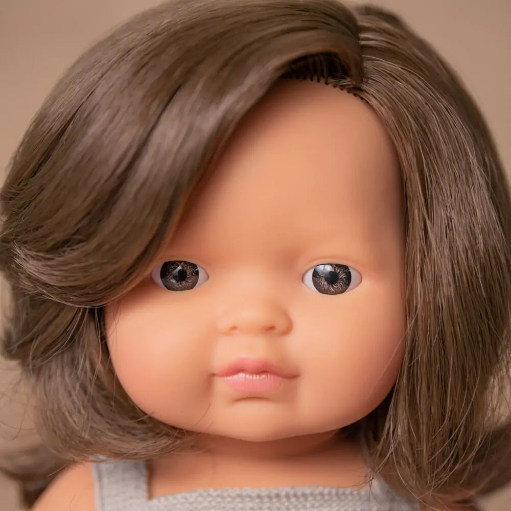 Doll Caucasian- Brunette Hair