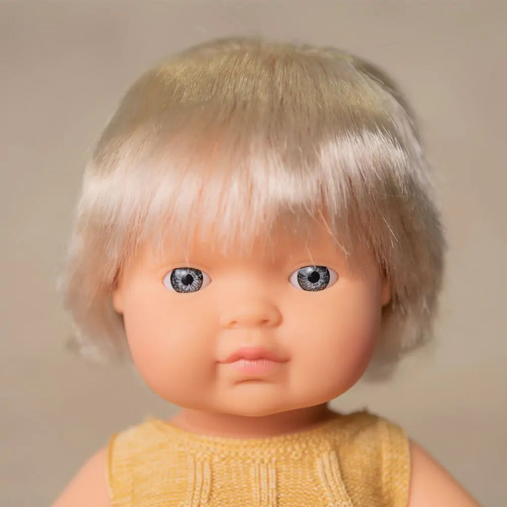 Doll Caucasian- Yellow Outfit with Hearing Implant