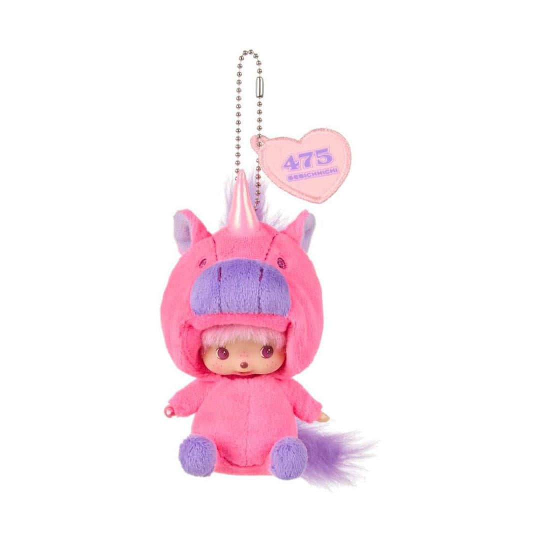 NEW Monchhichi Special Edition Pink Unicorn Keychain