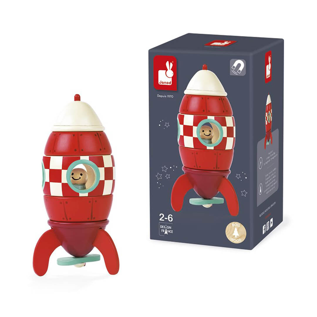 Small Magnetic Wooden Rocket