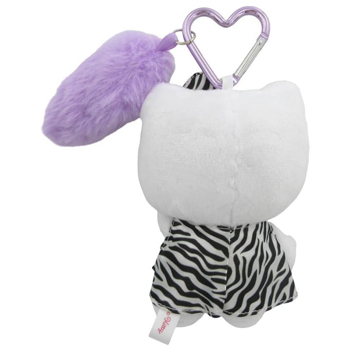 Official Sanrio Hello Kitty Tail Mascot Keychain Plush - Zebra