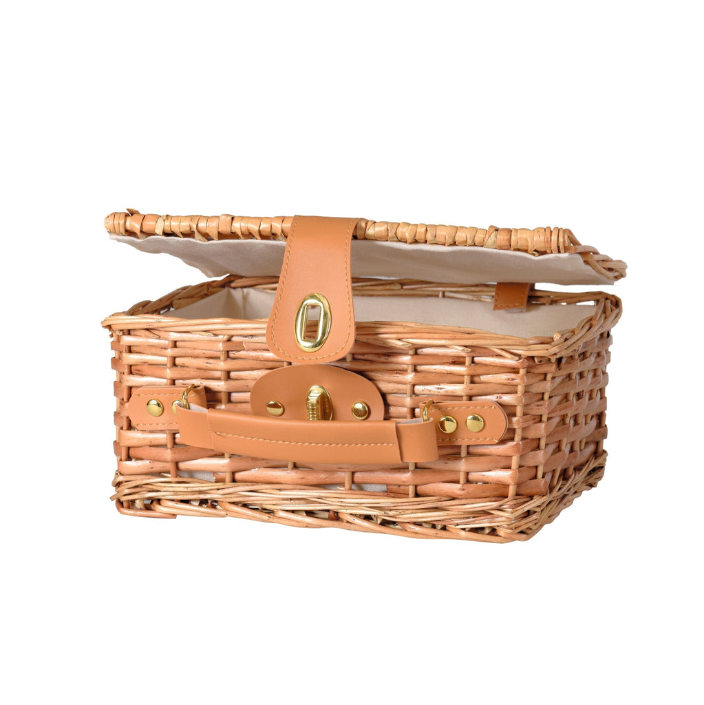 NEW Les Petits Toy Wicker Case With Cotton Fabric