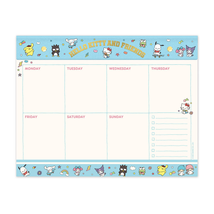 Hello Kitty and Friends College Blue Weekly Desk Pad