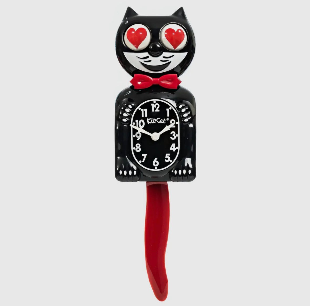 NEW Limited Edition Kit Cat Clock- Hearts Black with Red