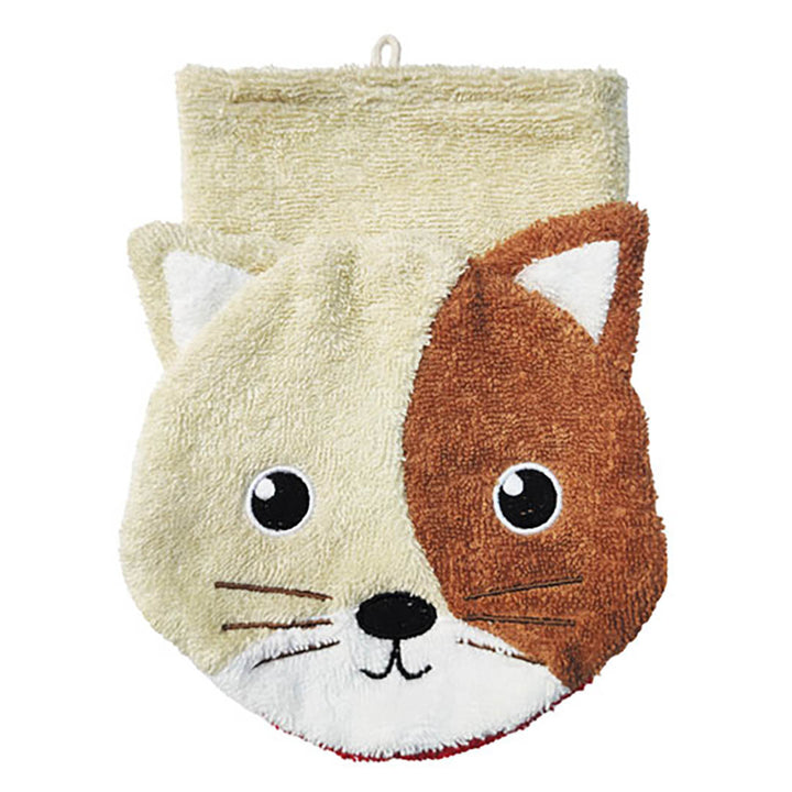 Organic Cotton Animal Puppet Washcloth - Cat