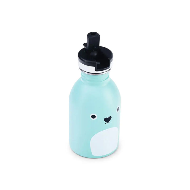 Stainless Steel Water Bottle - Ricepudding Bear - Blue