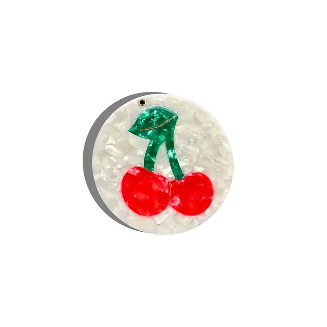 Hand-painted Cherry Compact Mirror