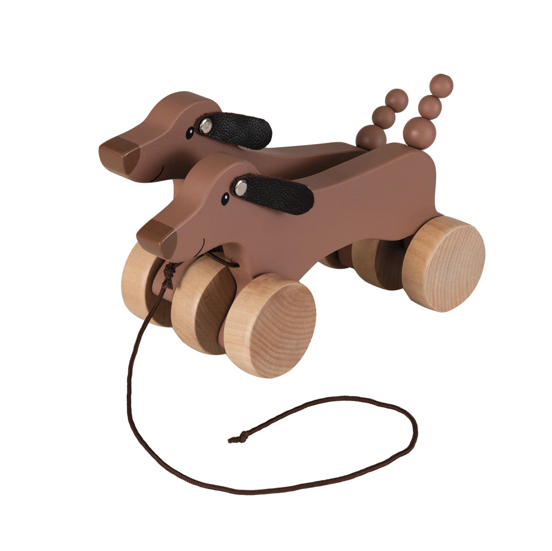 NEW Pull Along Wooden Edward Dog