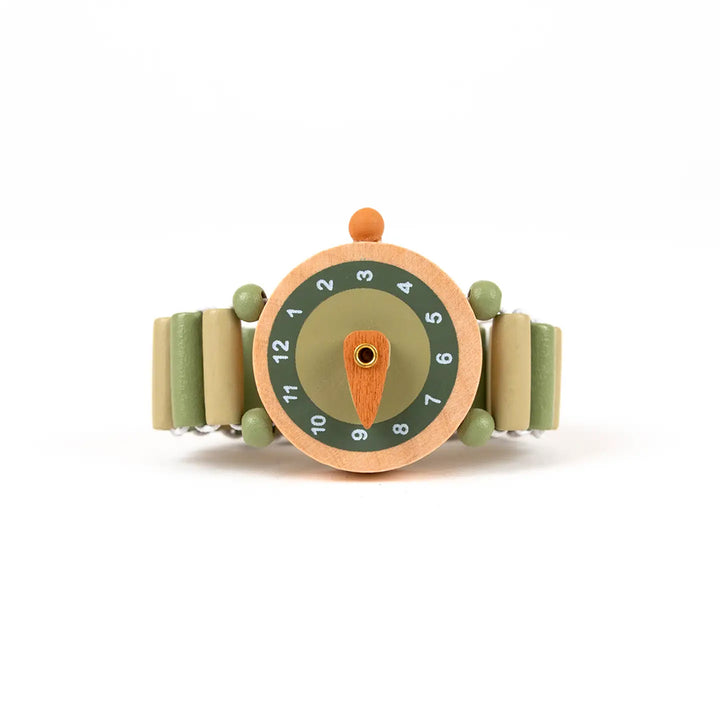Wooden Elastic Watch- Green