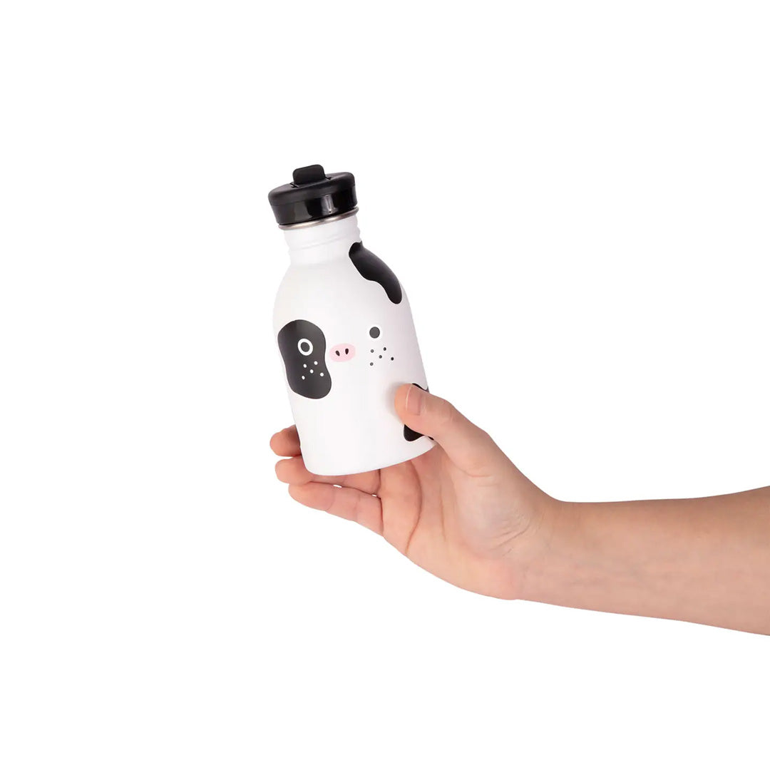 Stainless Steel Water Bottle - Ricecow - Black/White