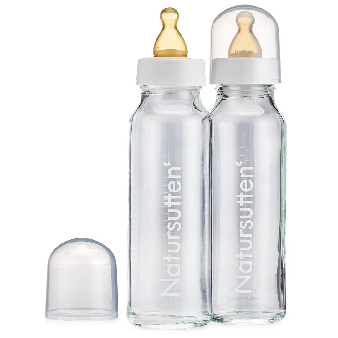 NEW Natursutten's Glass Baby Bottles - 8oz (2 Pack)