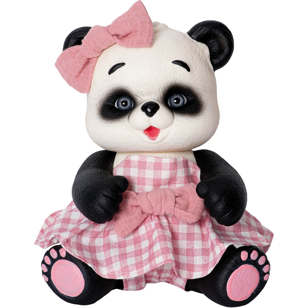 Panda Bear Dressed in Gingham Skirt