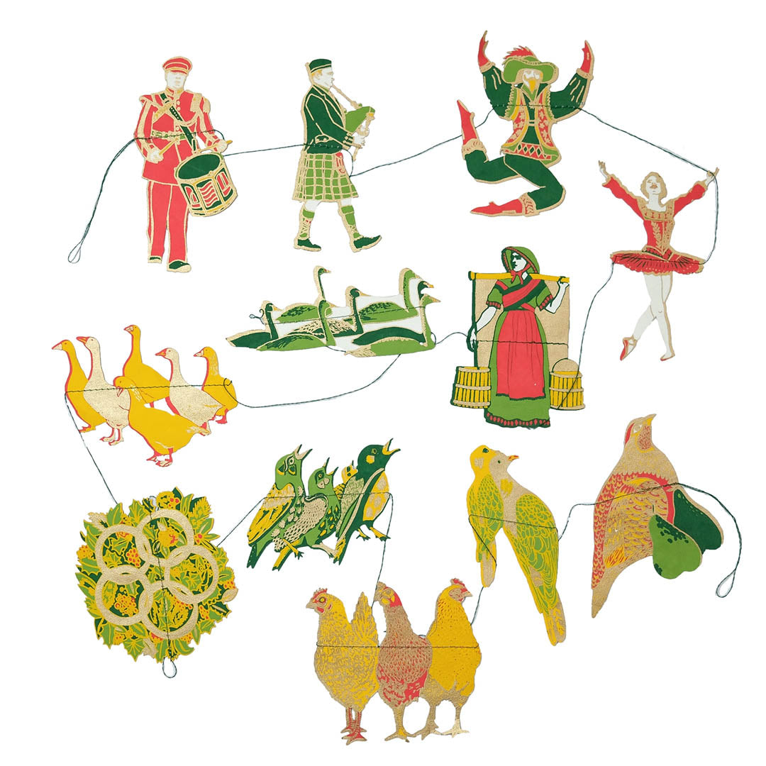 12 Days of Christmas Sewn Paper Garland