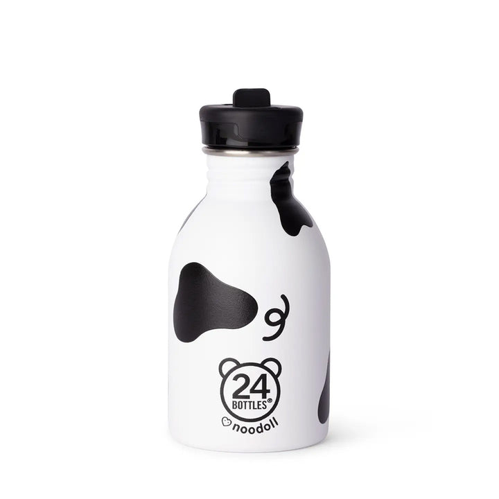 Stainless Steel Water Bottle - Ricecow - Black/White