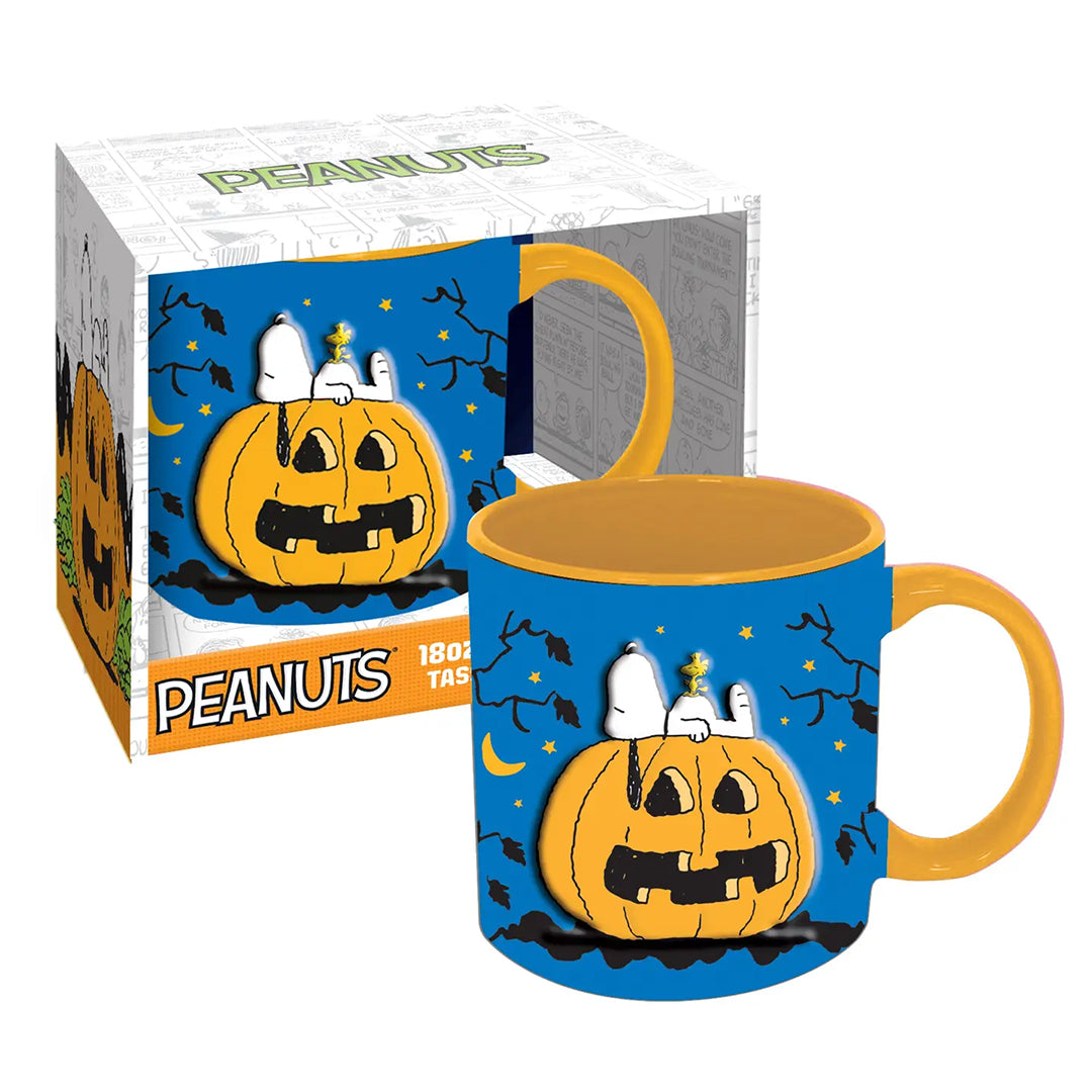 Peanuts Snoopy Pumpkin Embossed Ceramic Mug (18oz)