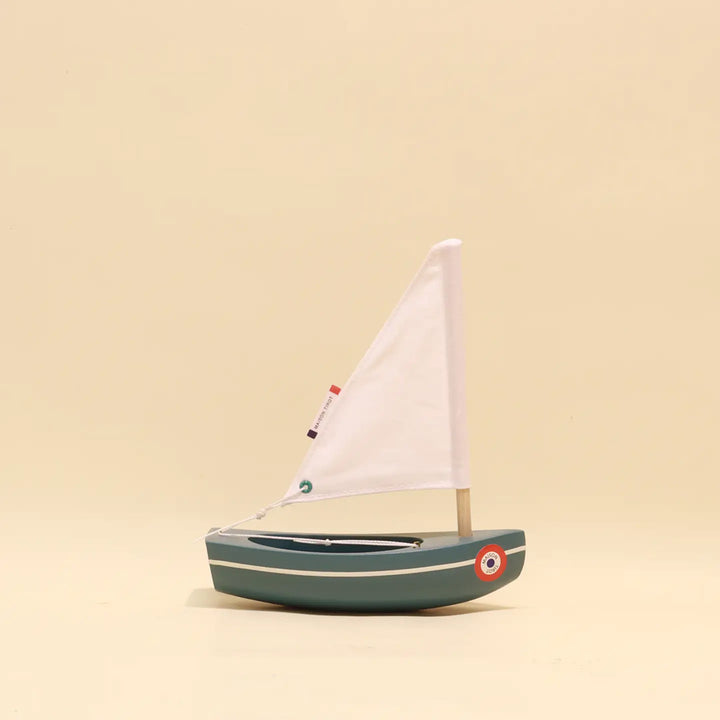French Wooden Sail Boat - Le Bâchi - Grey Green