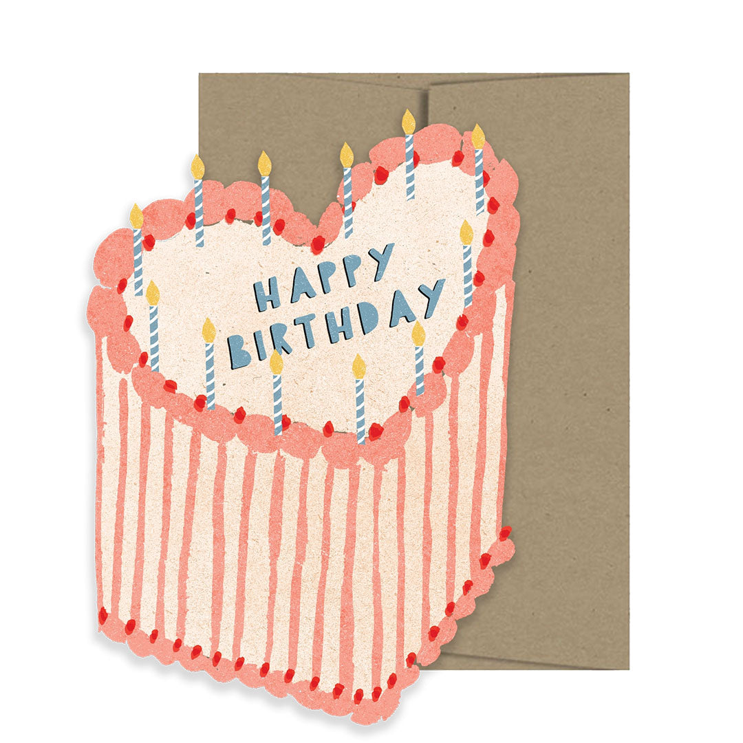 Heart Cake Birthday Card