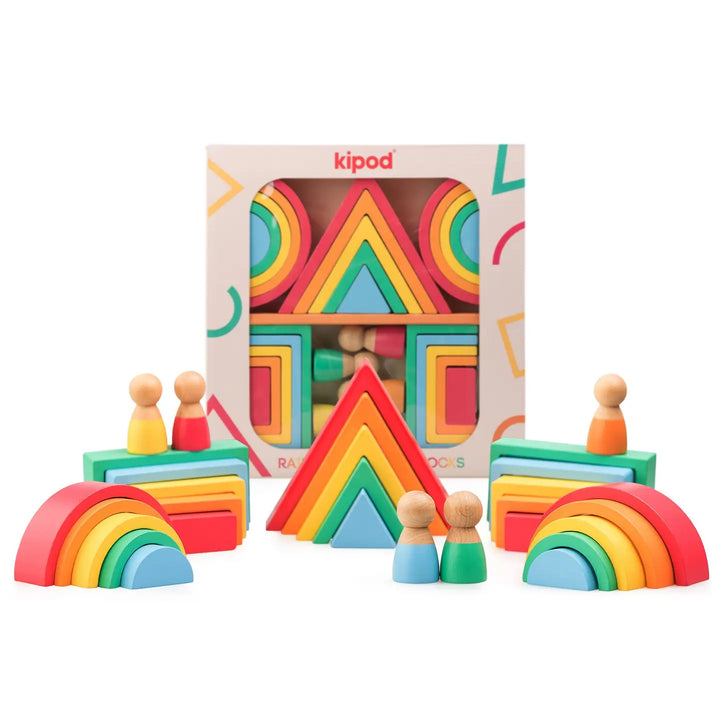 Wooden Montessori Rainbow Blocks Set