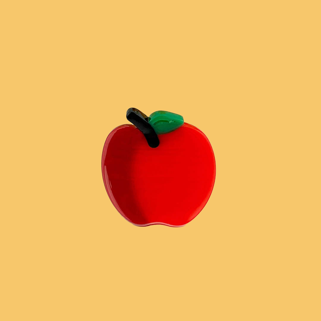 Adorable Mini Apple Fruit Acetate Hair Clip Claw - Red