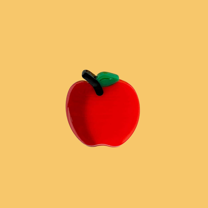 Adorable Mini Apple Fruit Acetate Hair Clip Claw - Red