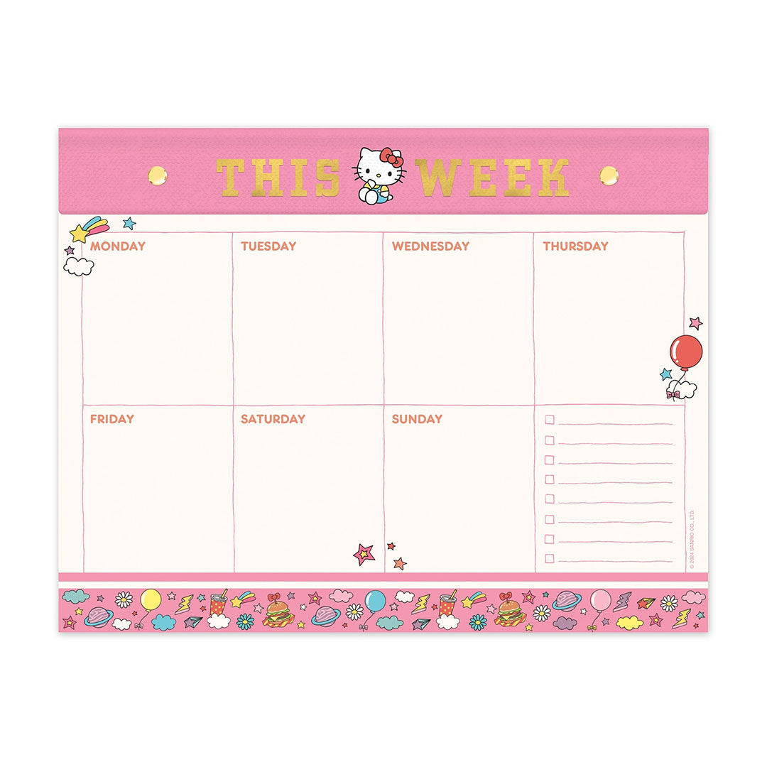 NEW Hello Kitty College Letters Weekly Desk Pad