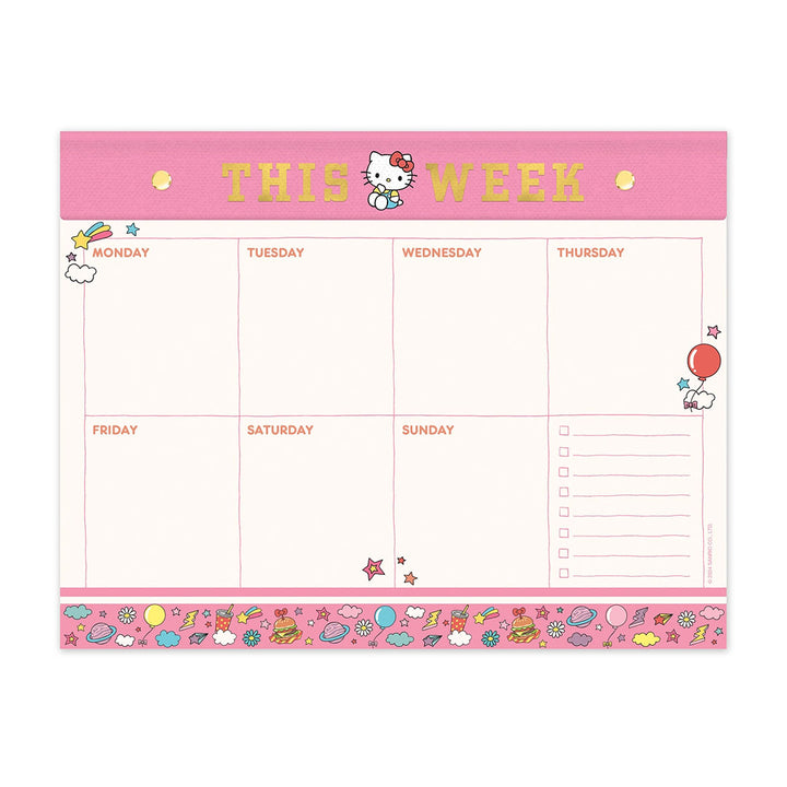 NEW Hello Kitty College Letters Weekly Desk Pad