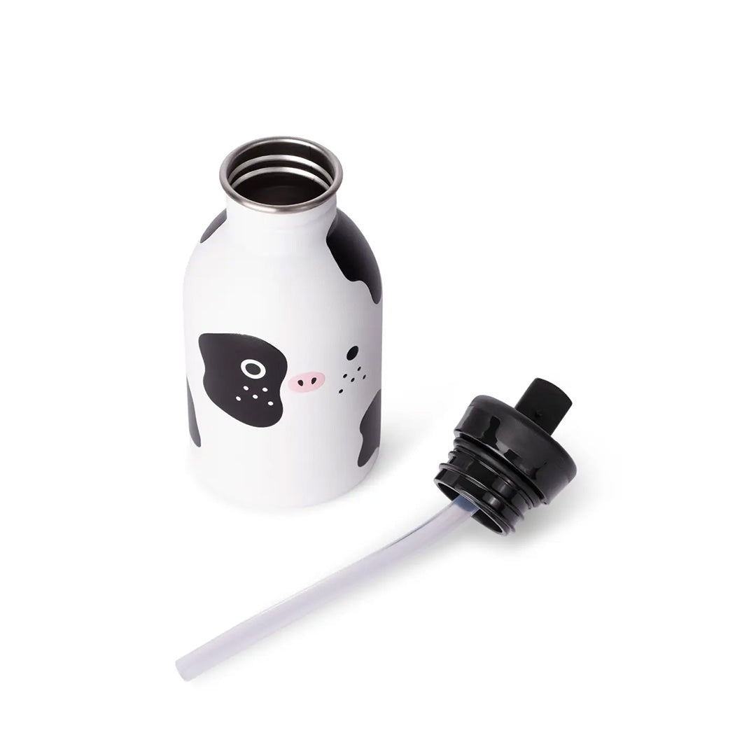 Stainless Steel Water Bottle - Ricecow - Black/White