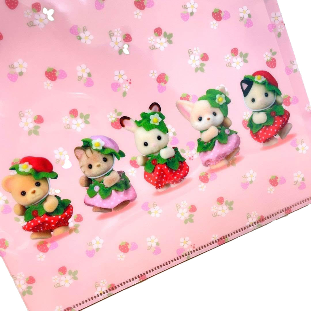 Calico Critters Paper File Folder- Strawberry