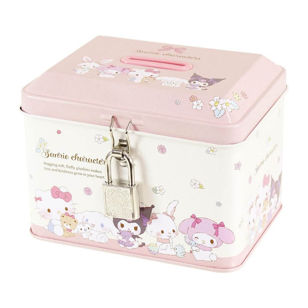 Official Sanrio Characters Piggy Bank Tin Box with Lock