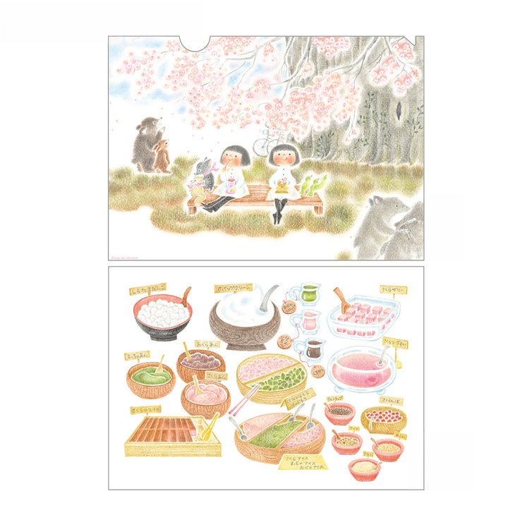 Chirri & Chirra Clear File Folder - Cherry Blossom Sweets
