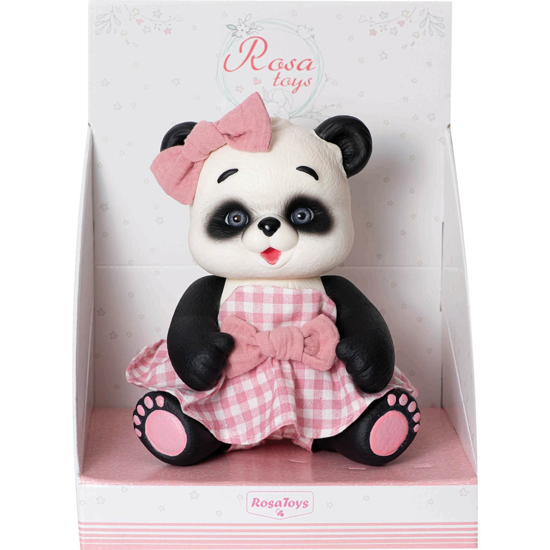 Panda Bear Dressed in Gingham Skirt