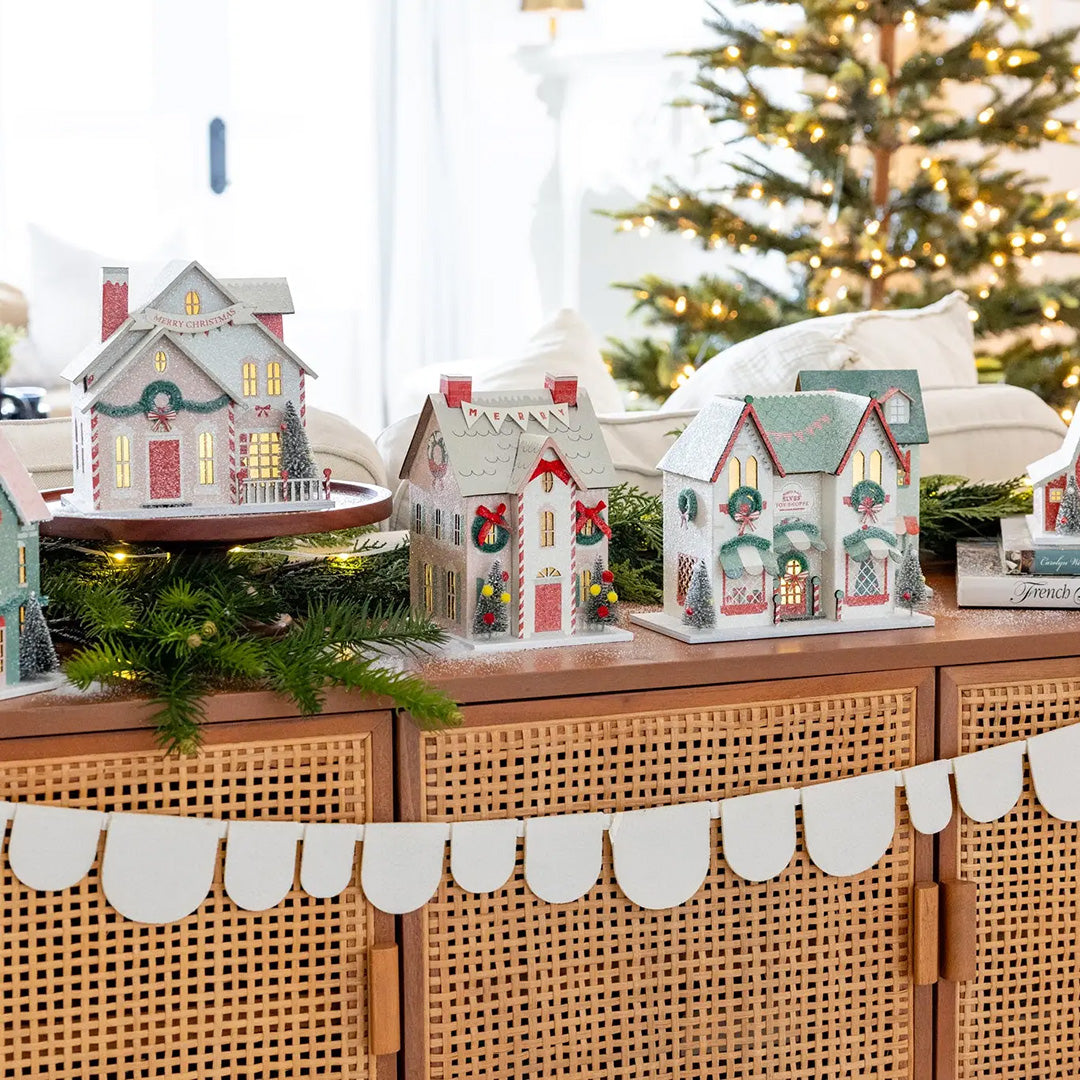 Red Reindeer Barn Light Up Christmas Village House