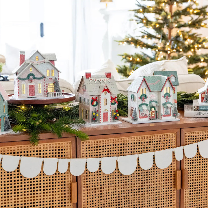 Red Reindeer Barn Light Up Christmas Village House