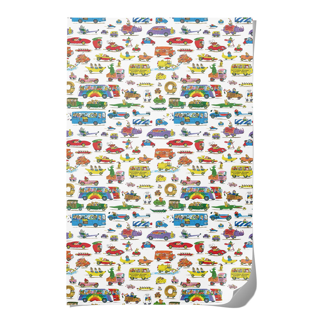 Richard Scarry Busytown Cars Wrapping Paper - Roll of 3 Sheets