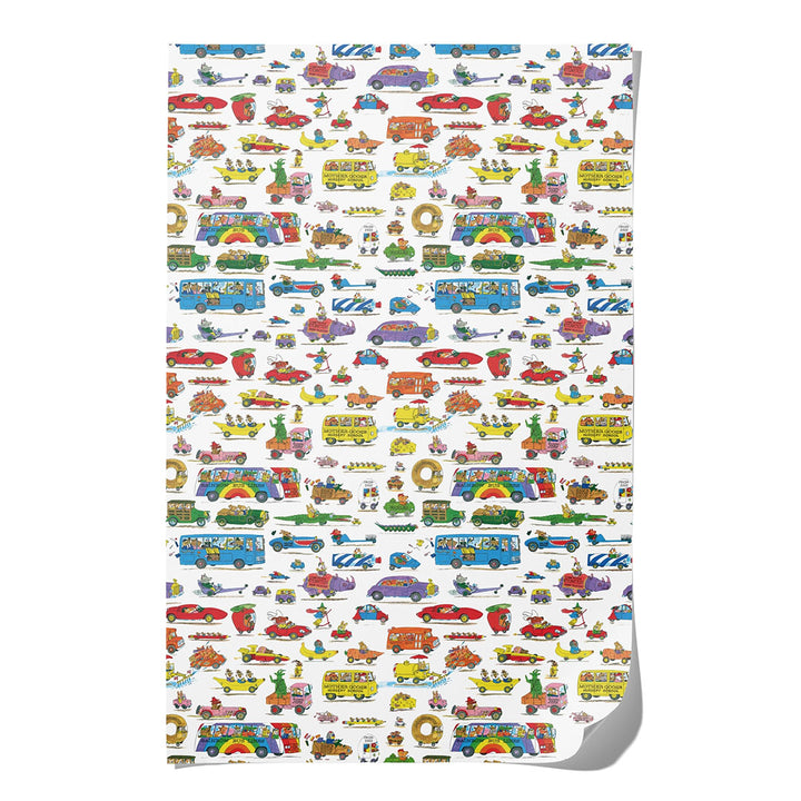 Richard Scarry Busytown Cars Wrapping Paper - Roll of 3 Sheets
