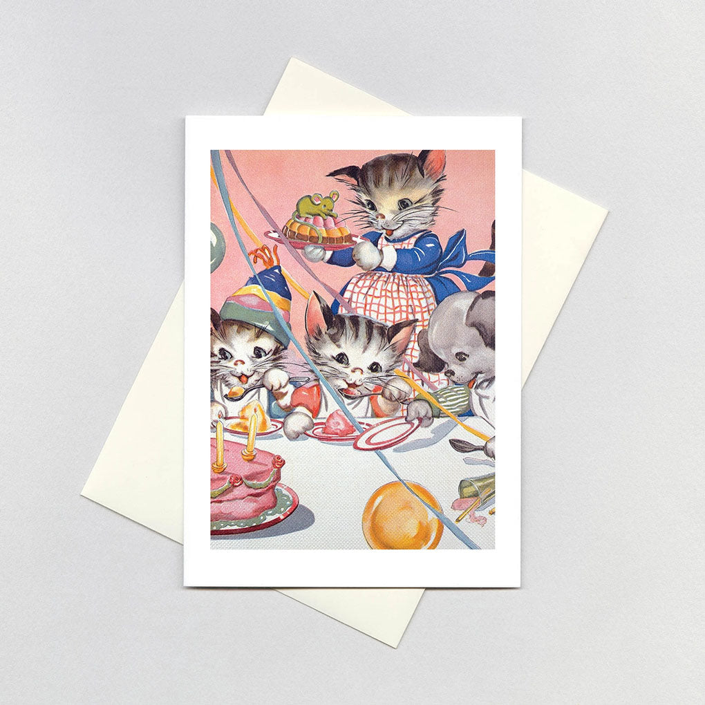 Greeting Birthday Card- Cats Birthday Party