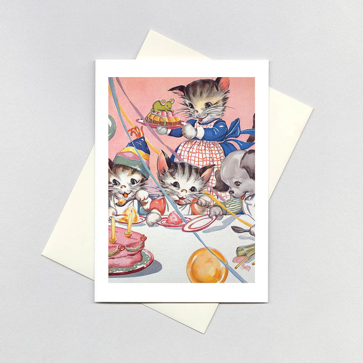 Greeting Birthday Card- Cats Birthday Party
