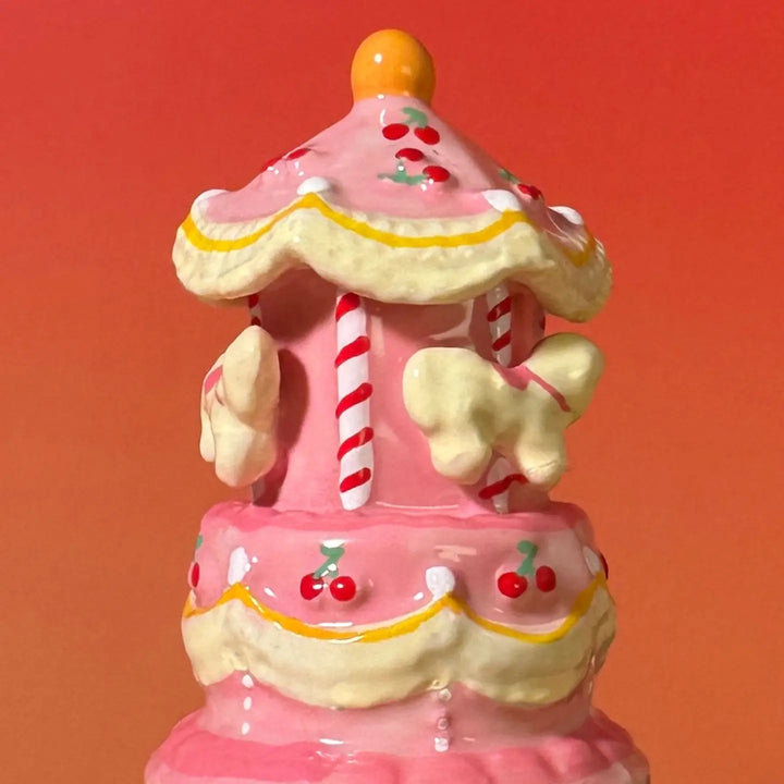 Pink Carousel Cake Trinket Box