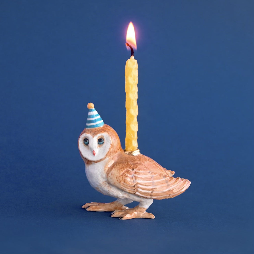 Limited Ceramic Party Animals Candle Holder- Owl