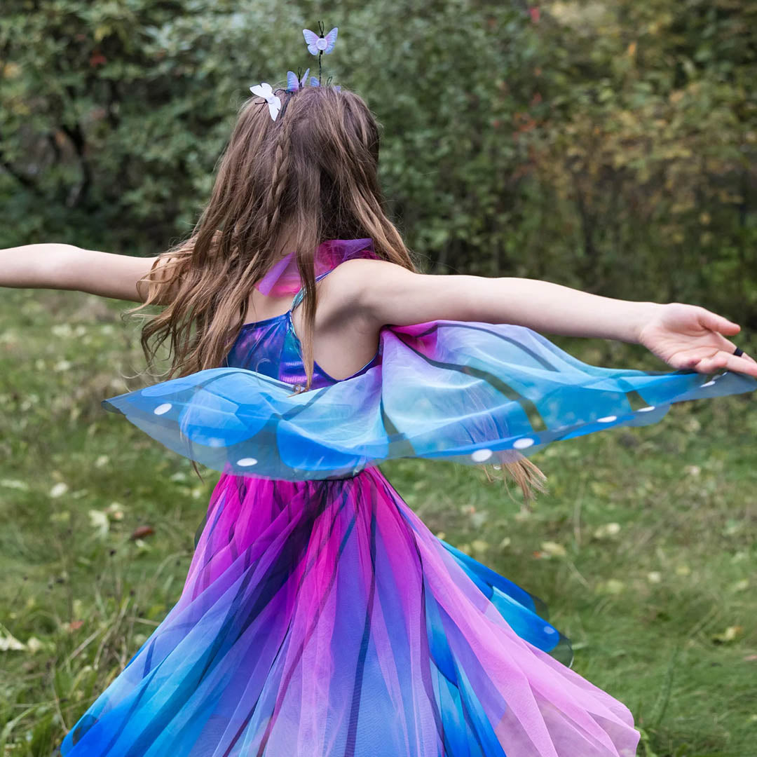 Butterfly Twirl Dress & Wings - Blue/Purple