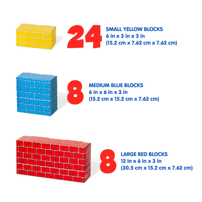 Deluxe Jumbo Cardboard Blocks Set- 40 pcs