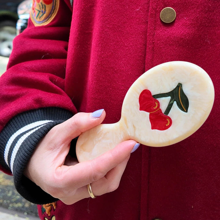Hand-painted Cherry Hearts Brush