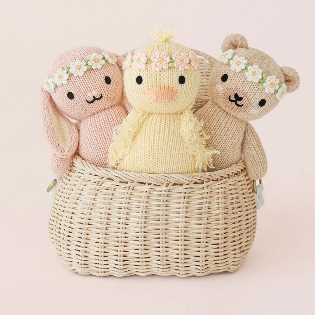 Baby Duckling Knit Doll (Ivory Floral)