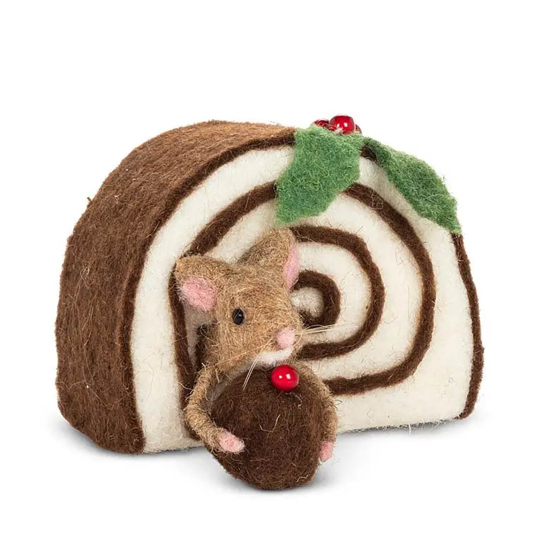 Mouse with Swiss Roll Cake Ornament