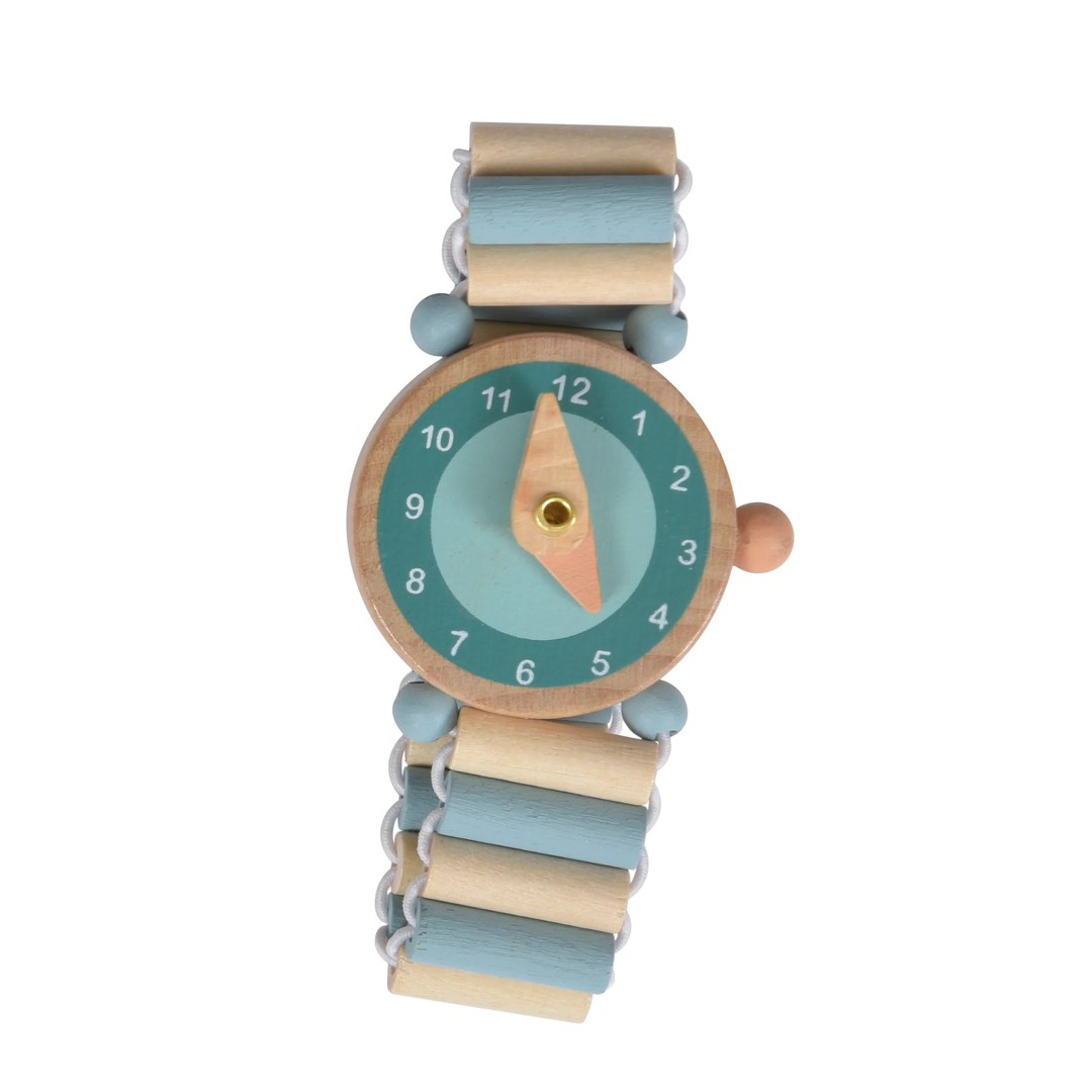 Wooden Elastic Watch- Blue