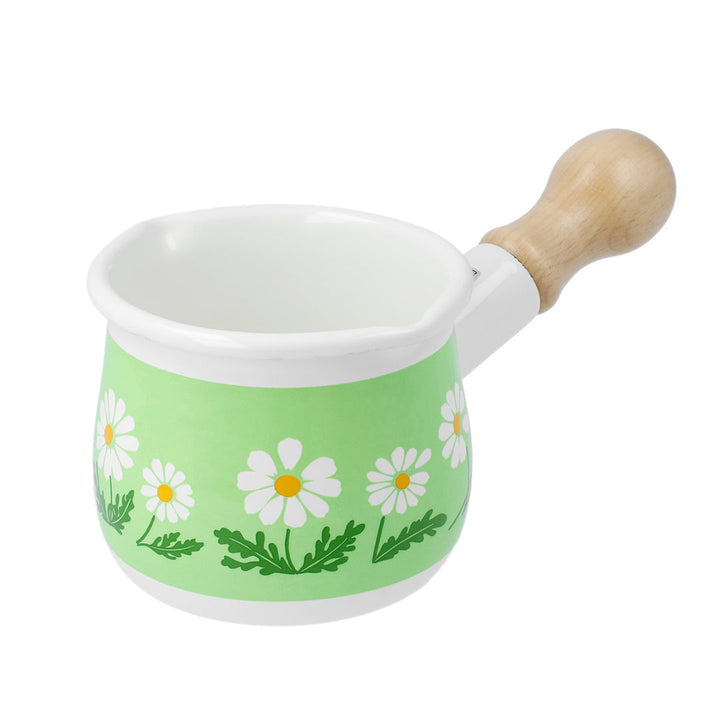 Retro Milk Pan - White Flowers
