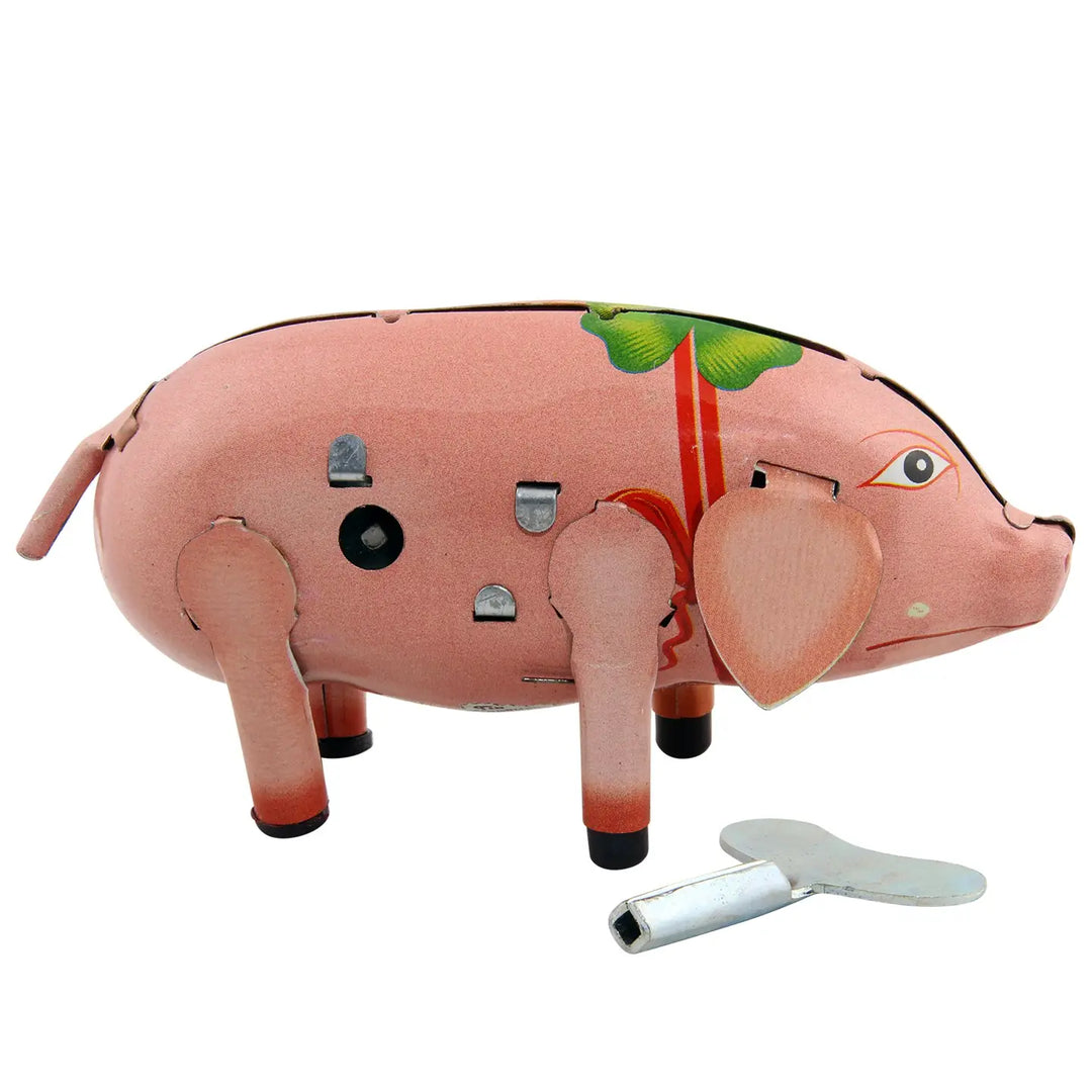 Retro Tin Toy Happy Pig Toy