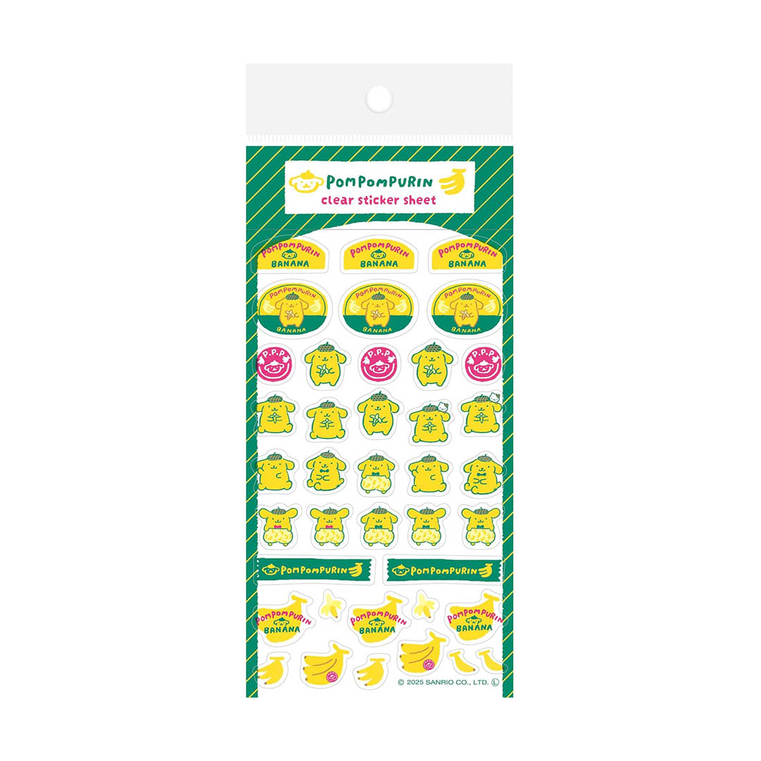 Sanrio Fruit Market Clear Sticker Sheet - Pompompurin