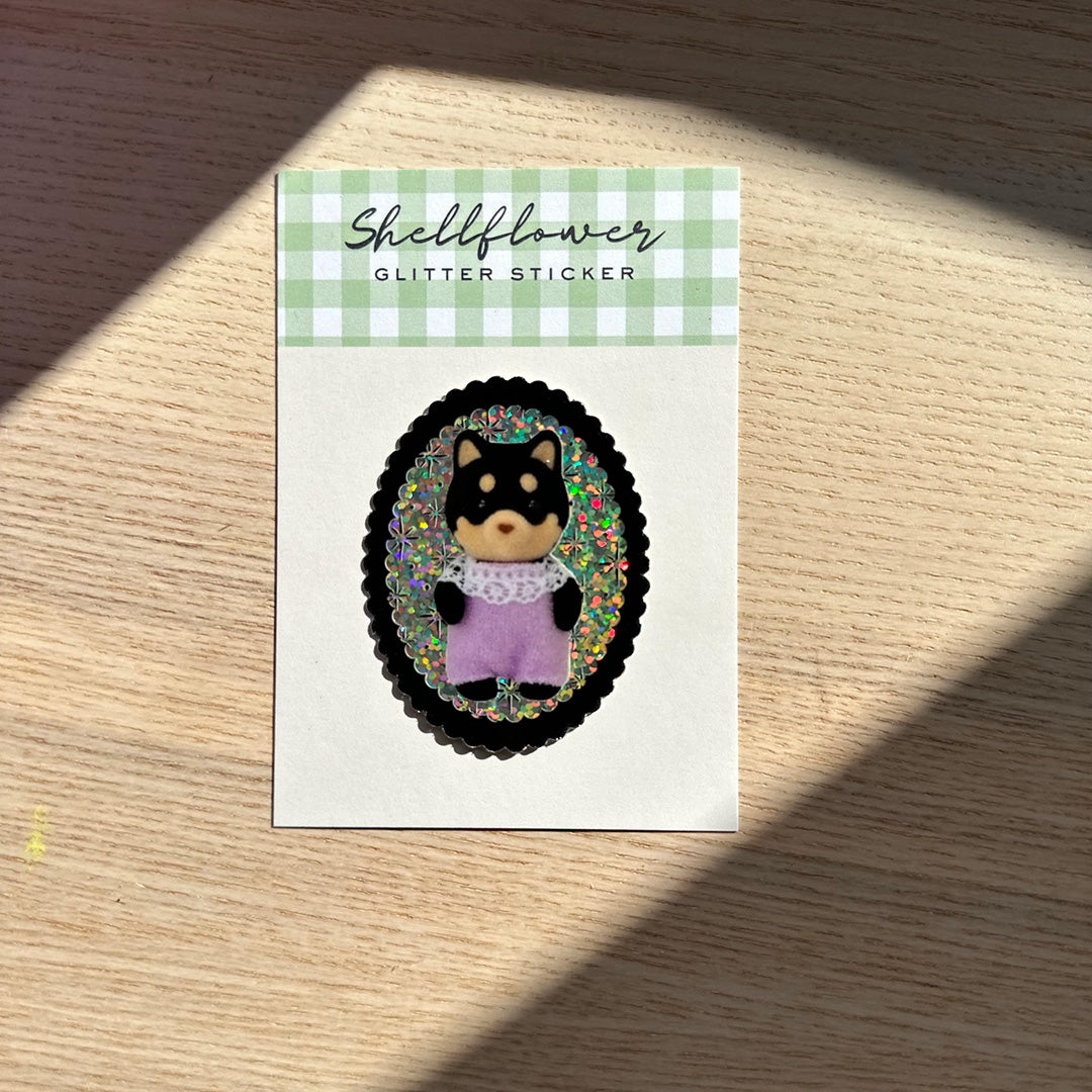 Shiba Inu Glitter Vinyl Sticker